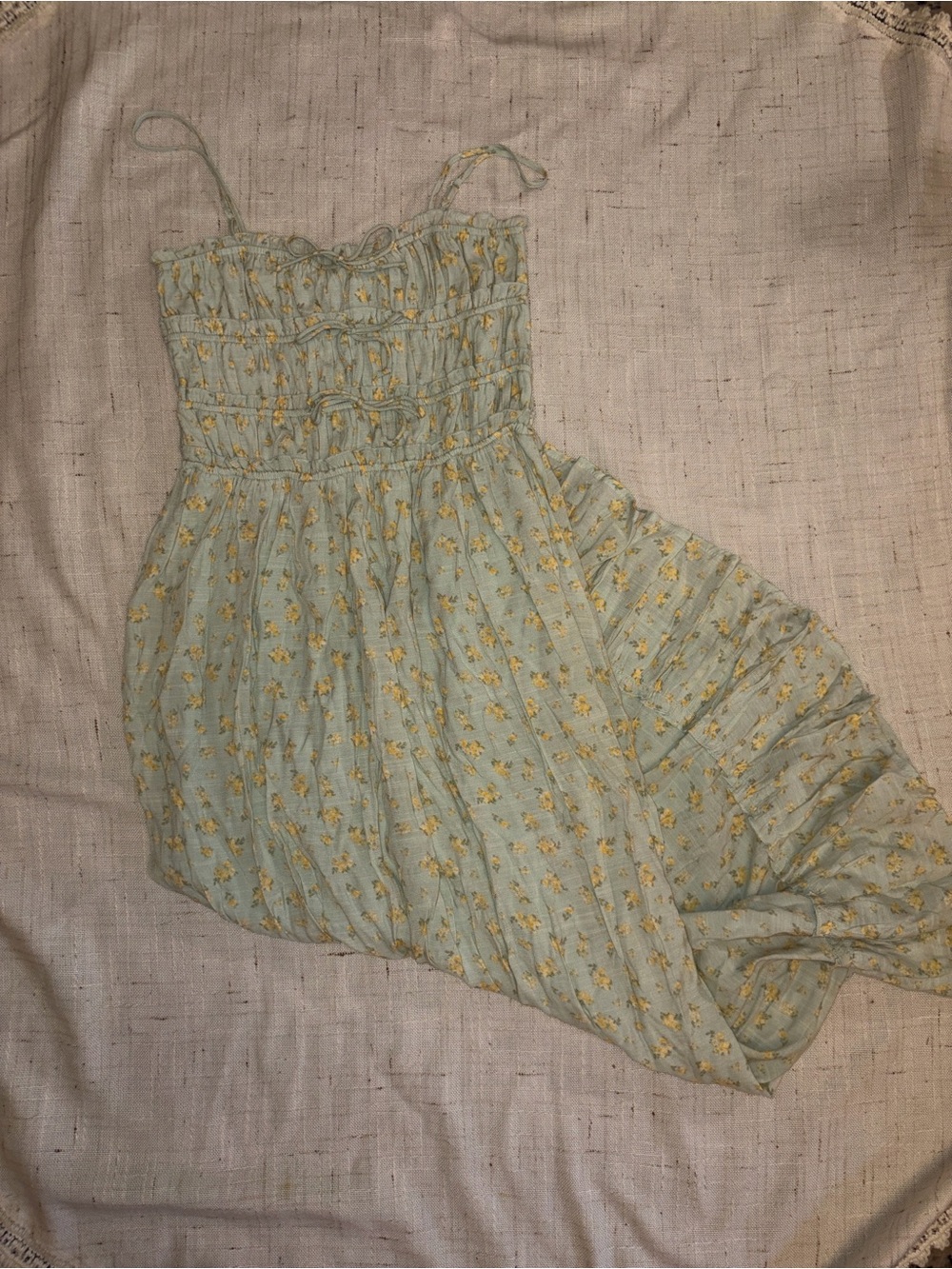 Thirty Thirty LA Smocked Maxi Dress | Pastel Green Cottagecore Large